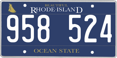 RI license plate 958524