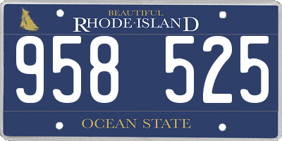 RI license plate 958525