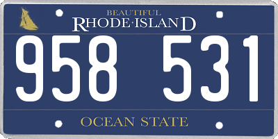 RI license plate 958531