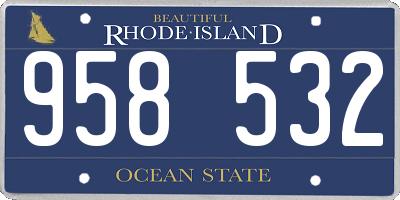 RI license plate 958532