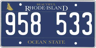RI license plate 958533