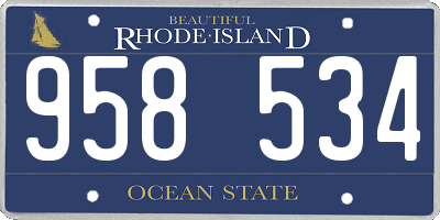 RI license plate 958534