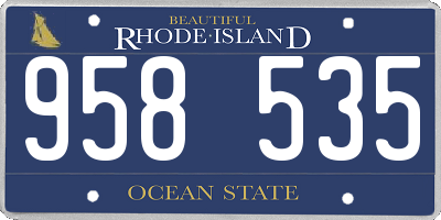 RI license plate 958535