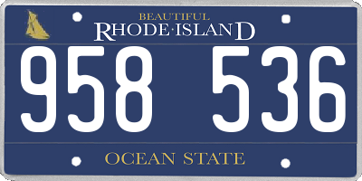 RI license plate 958536