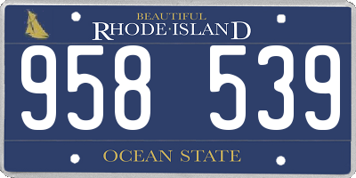 RI license plate 958539