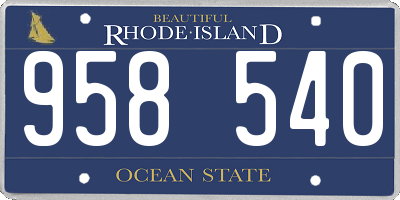 RI license plate 958540