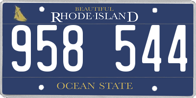 RI license plate 958544