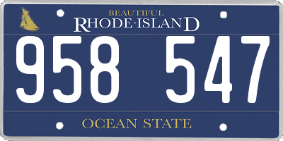 RI license plate 958547