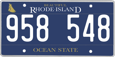 RI license plate 958548