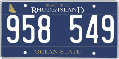 RI license plate 958549