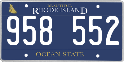 RI license plate 958552