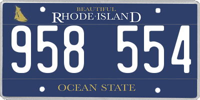 RI license plate 958554