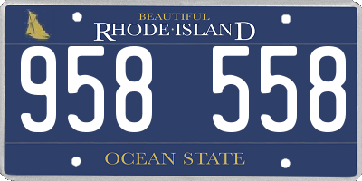 RI license plate 958558