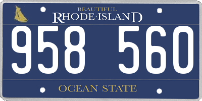 RI license plate 958560