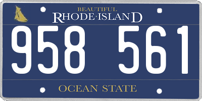 RI license plate 958561