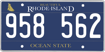 RI license plate 958562