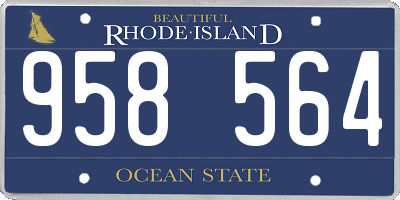RI license plate 958564