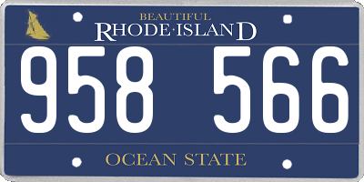 RI license plate 958566