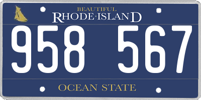 RI license plate 958567