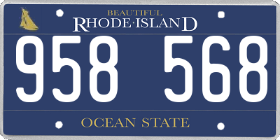 RI license plate 958568