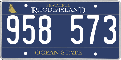 RI license plate 958573