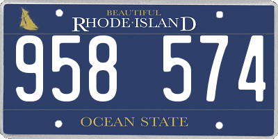 RI license plate 958574