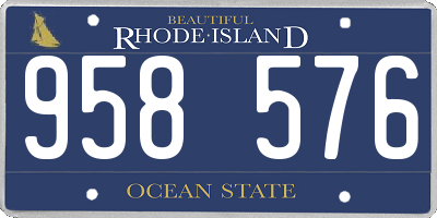 RI license plate 958576