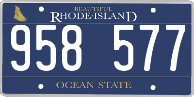 RI license plate 958577