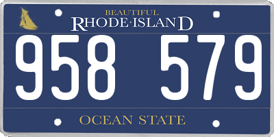RI license plate 958579