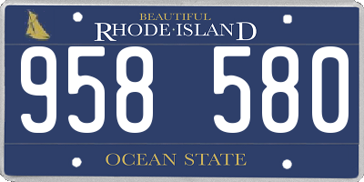 RI license plate 958580