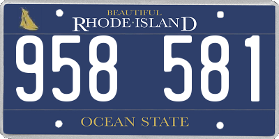 RI license plate 958581