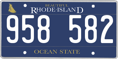 RI license plate 958582
