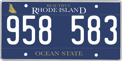 RI license plate 958583