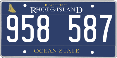 RI license plate 958587