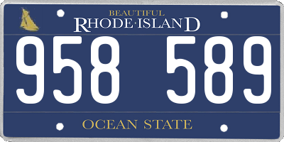 RI license plate 958589