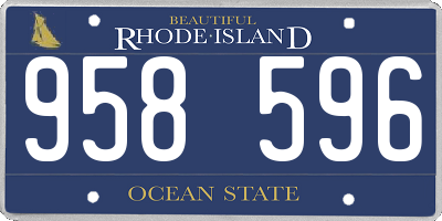 RI license plate 958596