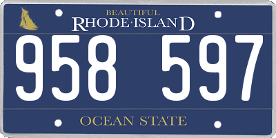RI license plate 958597