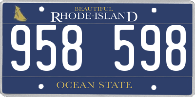 RI license plate 958598
