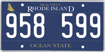 RI license plate 958599