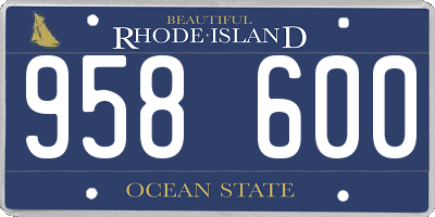 RI license plate 958600