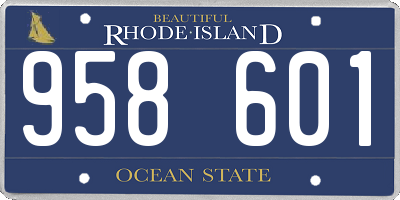 RI license plate 958601