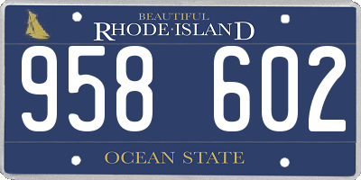 RI license plate 958602