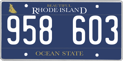 RI license plate 958603