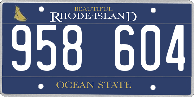 RI license plate 958604