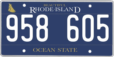 RI license plate 958605