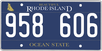 RI license plate 958606