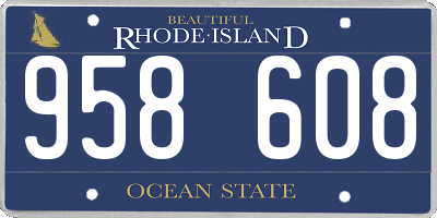 RI license plate 958608