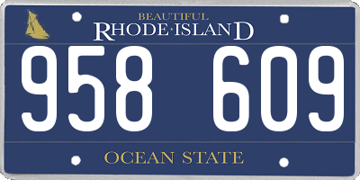 RI license plate 958609