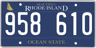 RI license plate 958610