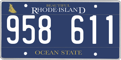 RI license plate 958611